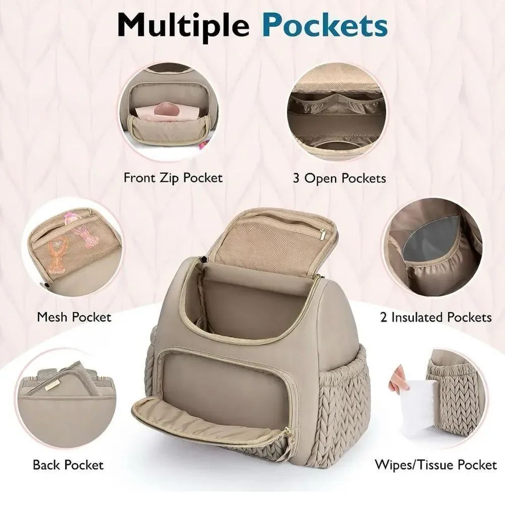 Mommore Diaper Bag Small Diaper Backpack Stylish Newborn Baby Mini Maternity Bag - Picture 3 of 16